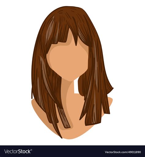 Straight woman hair cartoon Royalty Free Vector Image