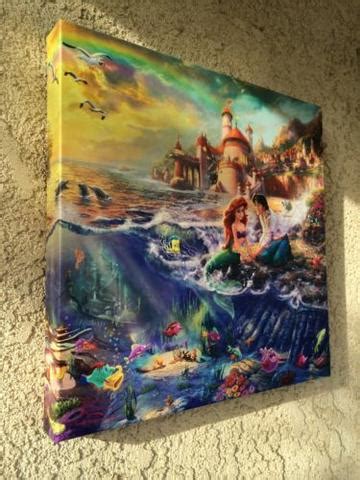 Disney The Little Mermaid Thomas Kinkade Canvas Wrap 14x14 NEW | #524327303