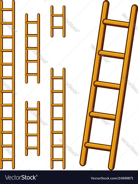 Various cartoon step ladders set Royalty Free Vector Image