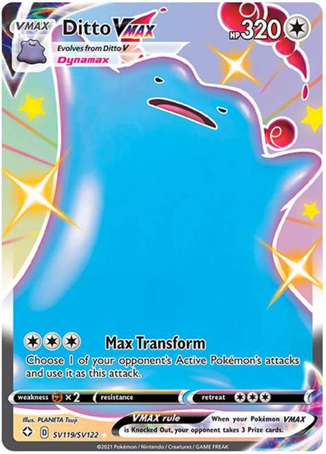 Pokemon Shining Fates Single Card Shiny Rare Ditto VMAX SV119 - ToyWiz