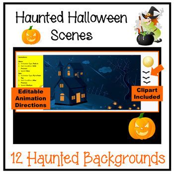 Haunted Halloween Scenes Animation Activity Google Slides Animations