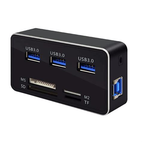 USB 3.0 Combo SuperSpeed 3 Port Aluminum USB 3.0 Hub with 4 Slot Memory ...