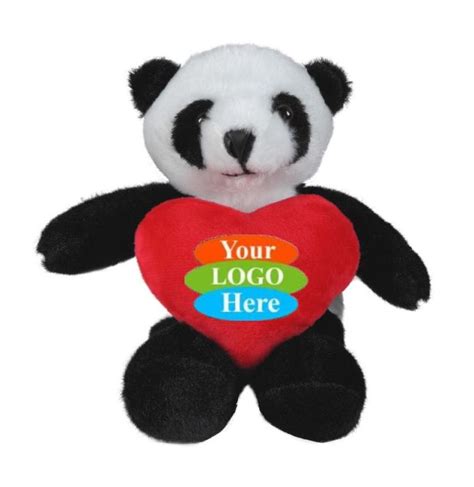 Soft Plush Panda With Heart 8" | Promotion Choice