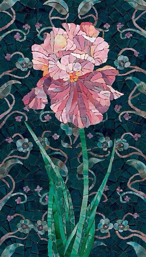 Perfect Pink~ Floral Mosaic. | Mosaic art, Mosiac art, Floral mosaic