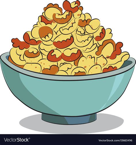 Cartoon image of bowl of cereal Royalty Free Vector Image