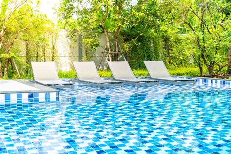 Bed Pool with Outdoor Swimming Pool in Hotel and Resort Stock Photo ...