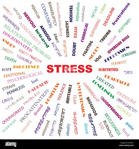 Les facteurs de stress, causes, symptômes, effets, illustration conceptuelle Photo Stock - Alamy