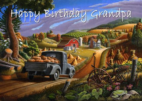 no17 Happy Birthday Grandpa Painting by Walt Curlee