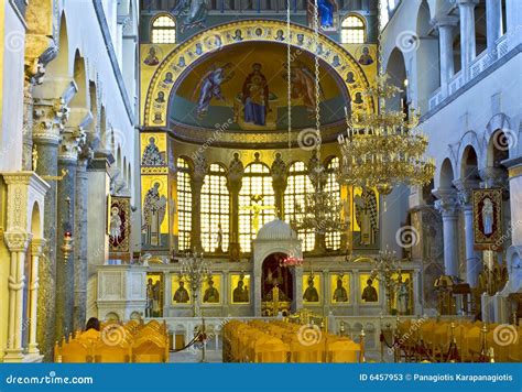 Greek Orthodox Church Interior Editorial Stock Photo - Image of corridor, decor: 6457953