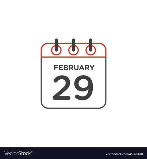 Line icon calendar february 29th design isolated Vector Image