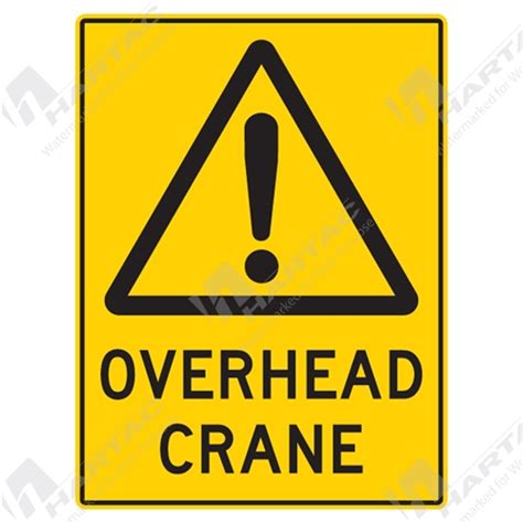 Warning Signs & Stickers - Warning Sign Overhead Crane - Company Name - Hartac Australia