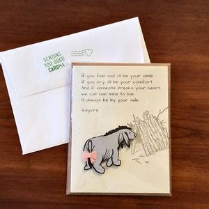 Classic Winnie the Pooh Cards, Eeyore Quote Encouragement Note Card, Mindfulness Affirmation ...