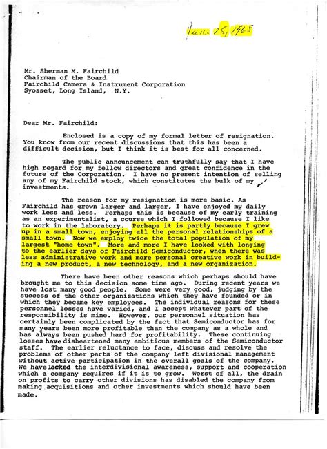 Robert Noyce Fairchild Resignation Letter Page 1 | See more:… | Flickr