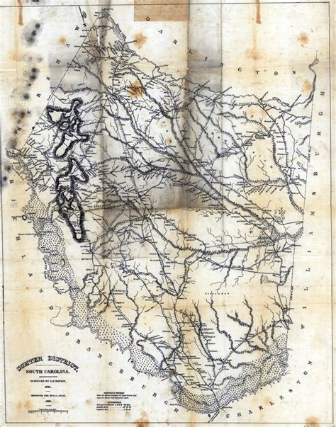 1825 Map of Sumter County South Carolina Historical Names - Etsy