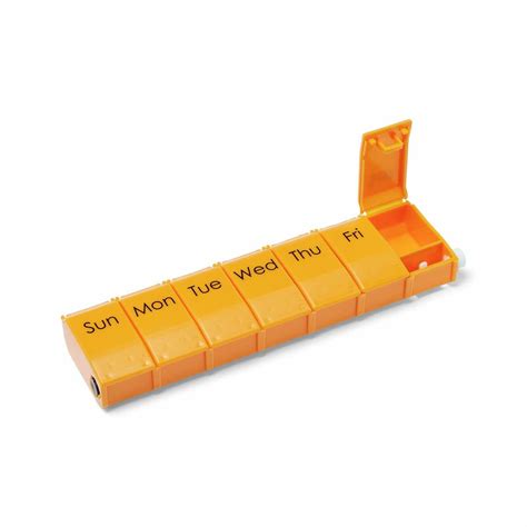 Medline 7-Day Pill Organizer Lock Orange 1X/Day