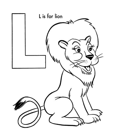 ABC Alphabet Coloring Sheets - ABC Lion - Animal coloring page activity Sheets - L is for Lion ...