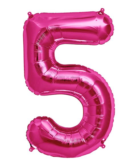 Mini Pink Foil Balloon – Number 5 | The Party Station