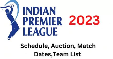 IPL 2023 Schedule, Live, Fixtures Date, Table, Match List Check Now ...