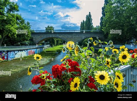 The Red Main At The Edge Of Bayreuth S City Center In The Flood Expansion Basin Stock Photo - Alamy