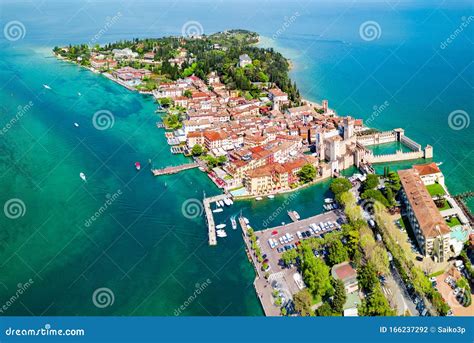 Scaligero Castle Aerial View, Sirmione Stock Photo - Image of tourism, landscape: 166237292