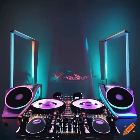 Dj booth in a club on Craiyon