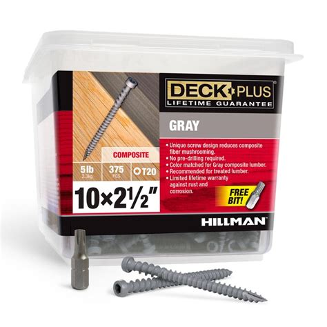 Deck Plus 10 x 2-1/2-in Ceramic Deck Screws (5-lb) in the Deck Screws department at Lowes.com