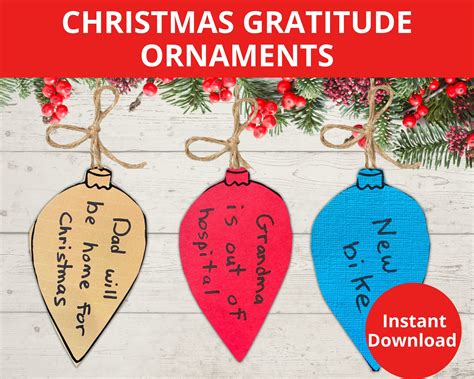 Gratitude Garland Printable, Christmas Grateful, I Am Thankful For, Printable Paper Ornament ...