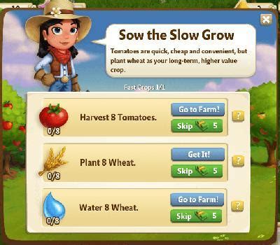 Farmville 2 - Fast crops 1-1 Sow the Slow Grow Mission Guide