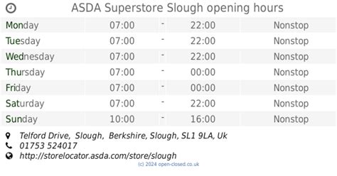 ASDA Superstore Slough opening times (2019 update)