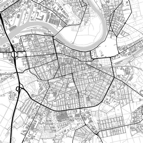 Offenbach am Main, Germany, vector map with buildings | HEBSTREITS Maps and Sketches | Map ...