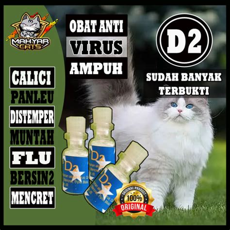 Obat Kucing Anti Virus D2 | Obat Flu Berat, Panleu, Calici, Distemper ...