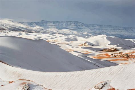 Rare snow covers the Sahara Desert in Algeria - Second year in a row after 40 years of absence ...