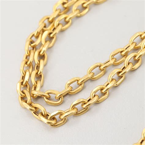 18K Yellow Gold Rolo Chain Necklace | EBTH