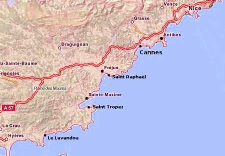 French Riviera Beaches Map