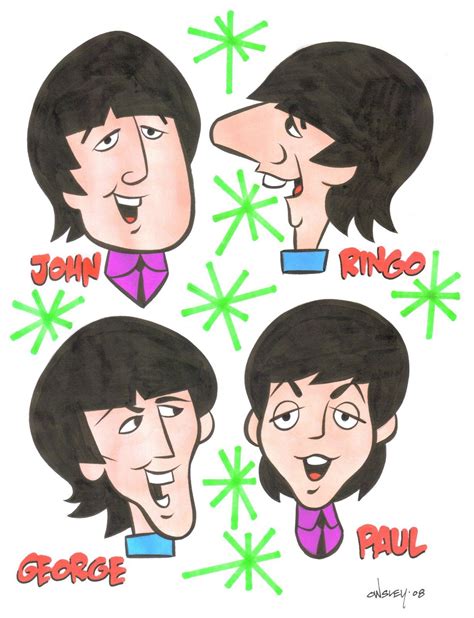 The beatles cartoon original art great gift – Artofit