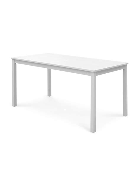 59" White Wood Rectangular Outdoor Furniture Patio Dining Table | Dining table, White dining ...