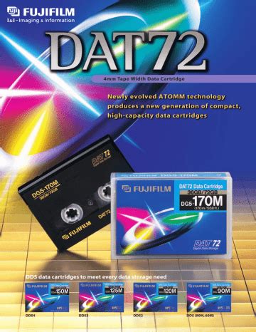 Fujifilm DAT 72 Data Cartridge Datasheet | Manualzz