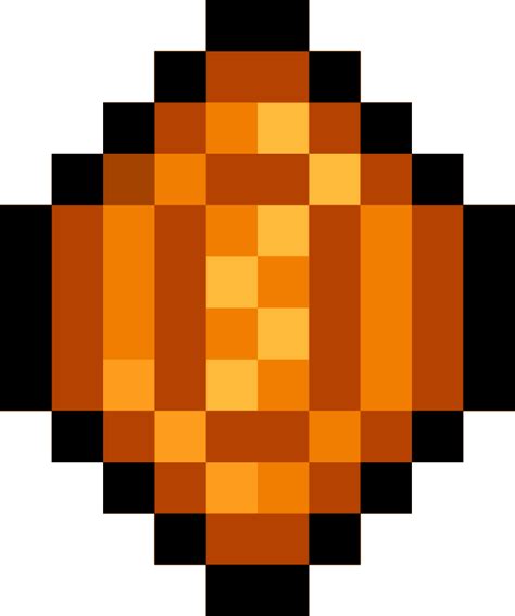 Pixel Orange Gem - Openclipart