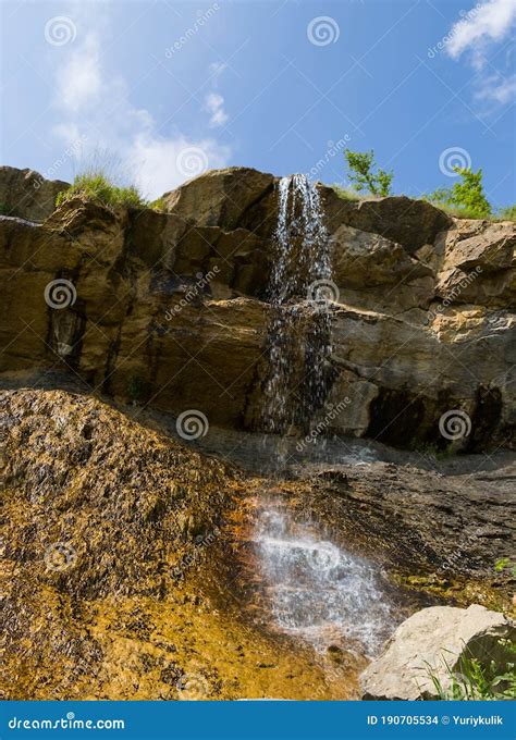 Waterfall Rushing from a Mount Wall Stock Photo - Image of scenery, moss: 190705534