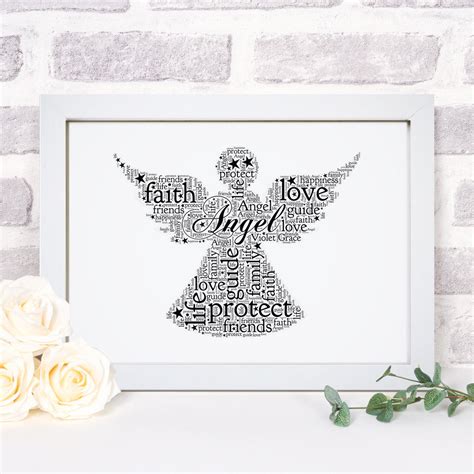 Personalised Angel Word Art Print – Violet Grace