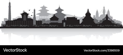 Kathmandu nepal city skyline silhouette Royalty Free Vector