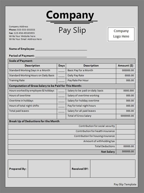 Payslip Templates | 28+ Free Printable Excel & Word Formats | | Word template, Payroll template ...