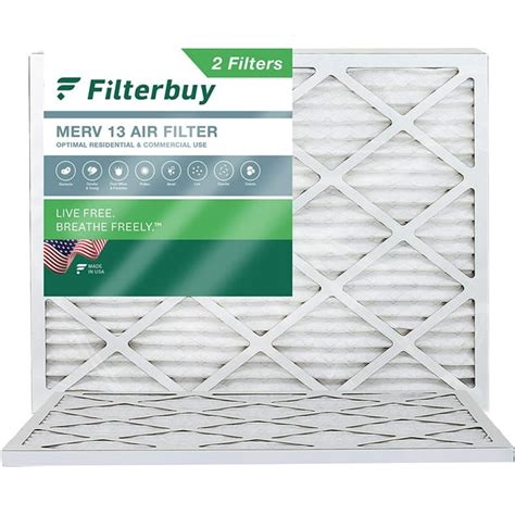 Filterbuy 14x20x1 MERV 13 Pleated HVAC AC Furnace Air Filters (2-Pack ...