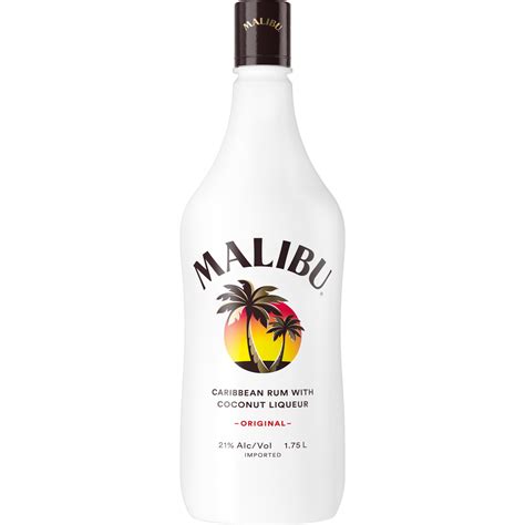 Malibu Flavored Caribbean Rum with Coconut Liqueur 1.75L Bottle 42 ...