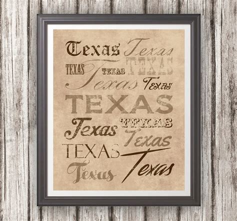 Texas in Various Fonts and Colors Wall Art Decor Print - Etsy