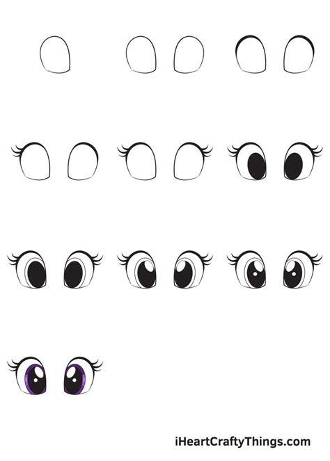 How to Draw Cute Eyes – A Step by Step Guide | Cartoon eyes drawing, Easy eye drawing, Cute eyes ...