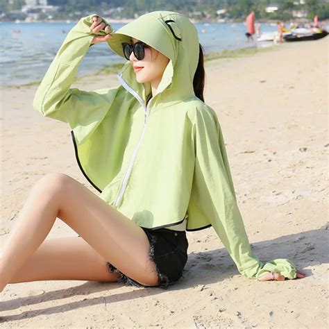 2019 New UV Sun Protection Clothing Waterproof Long Sleeve Shirt Women Beach Wear Sunscreen ...