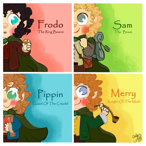 Four Hobbits from The Lord of the Rings | Lord of the rings, The hobbit, Hobbit art