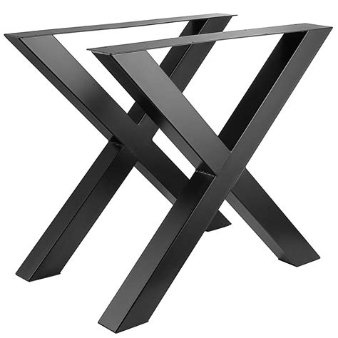 Buy PRIBCHO 2PCS Heavy Duty Steel Table Legs 28" H x 31.5" W Black Metal Coffee Table Legs X ...