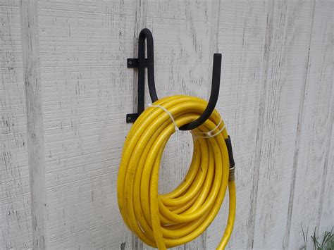 Wall mount garden hose holder black wrought iron